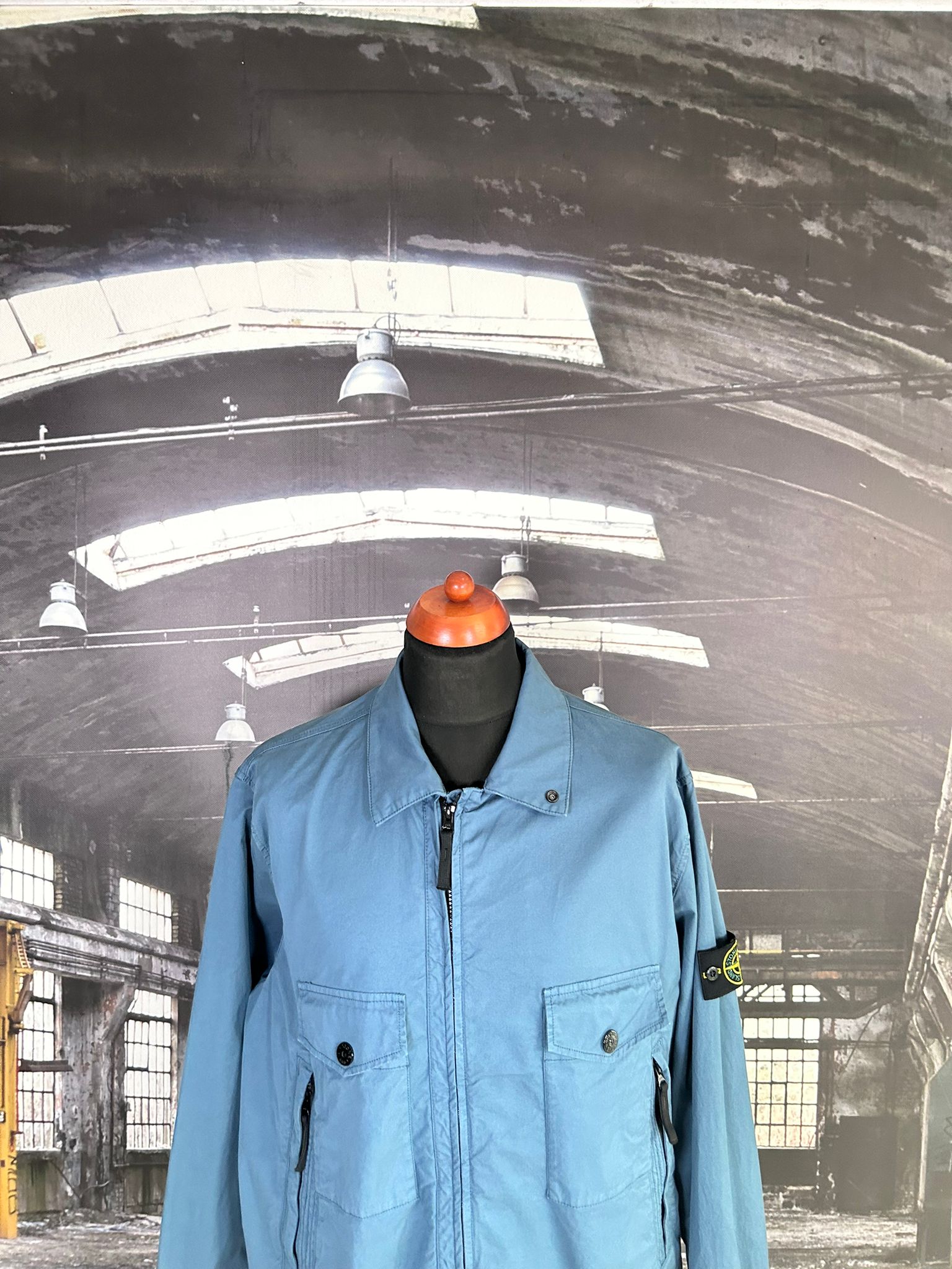 Baby blue fashion stone island overshirt