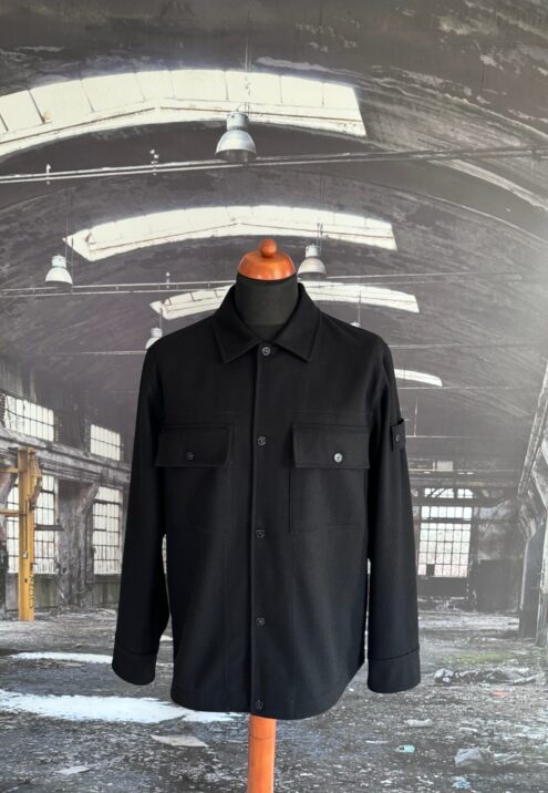 stone island wool nylon flannel ghost piece overshirt